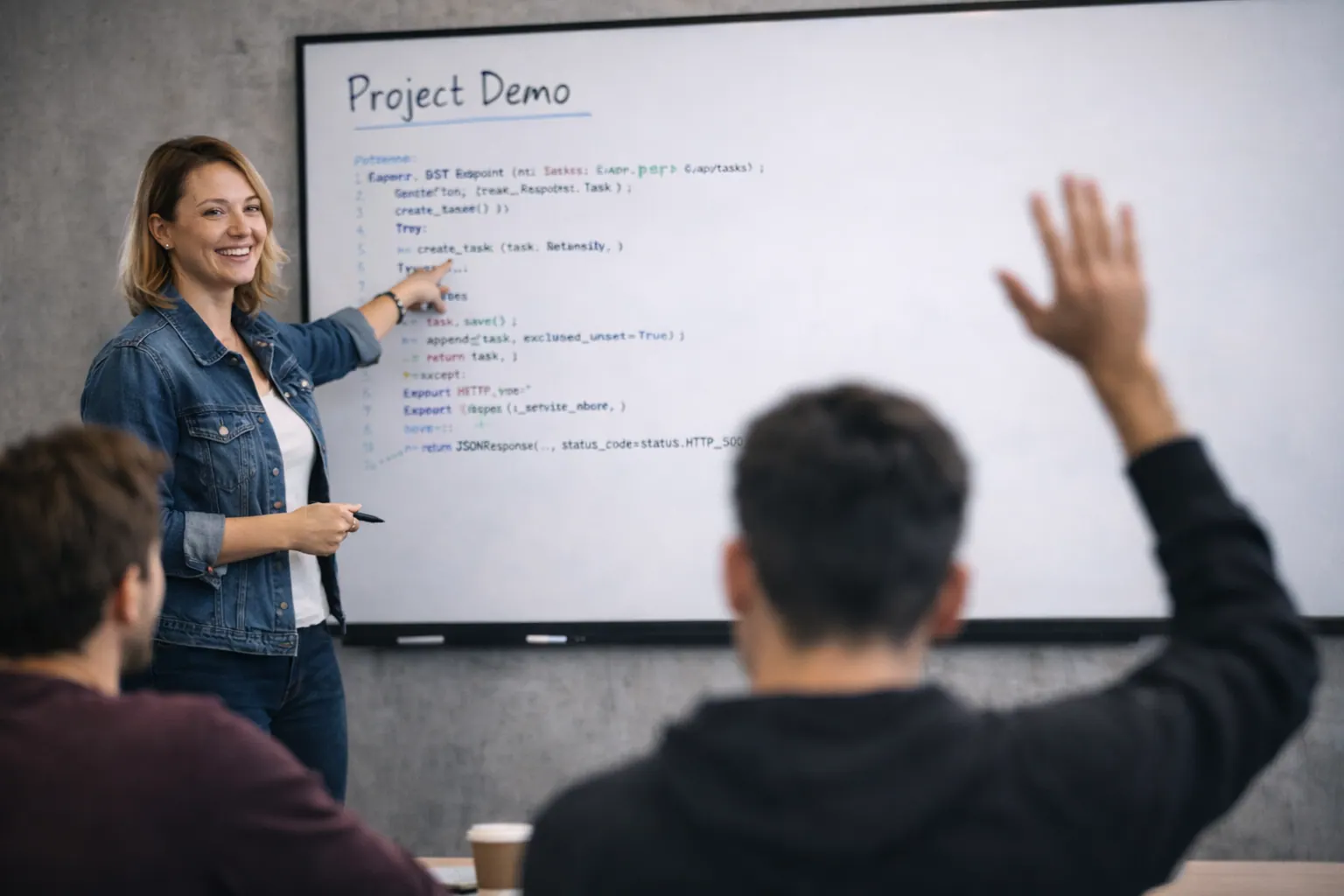 Instructor leading a class